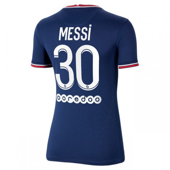 Camisola Paris Saint-Germain Lionel Messi 30 Mulher Equipamento Primeiro 2021-2022 Manga Curta